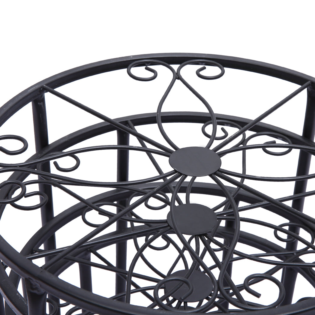 4 x Levede Metal Plant Stand Outdoor Black-1894516825329373188