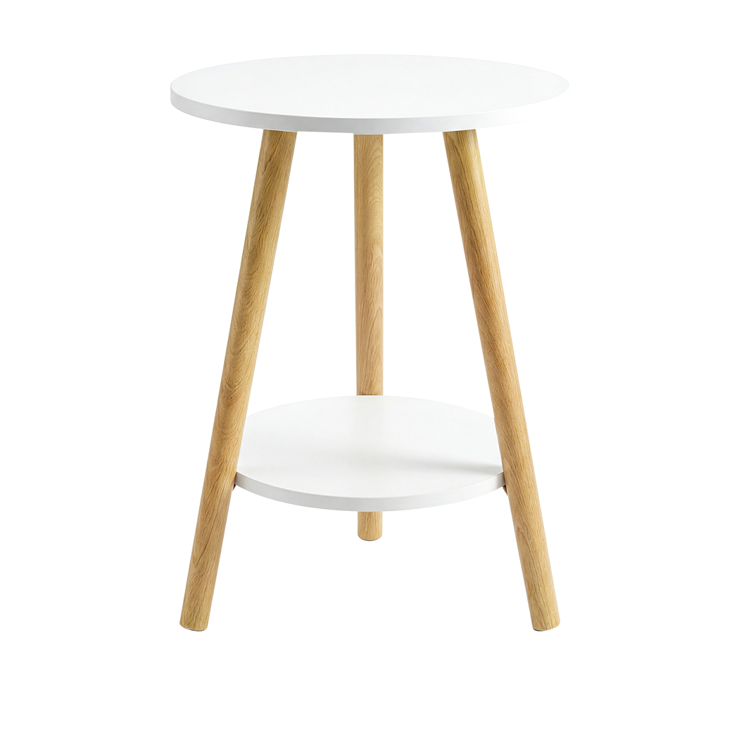 Levede Round Coffee Table 2-Layer Living Room End Tables Bedroom Side Tables-2050059016905822216