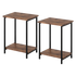 Levede Side Table 2 Pcs Industrial Vintage End Table 2-Tier Storage Nightstand-2072893557349421064