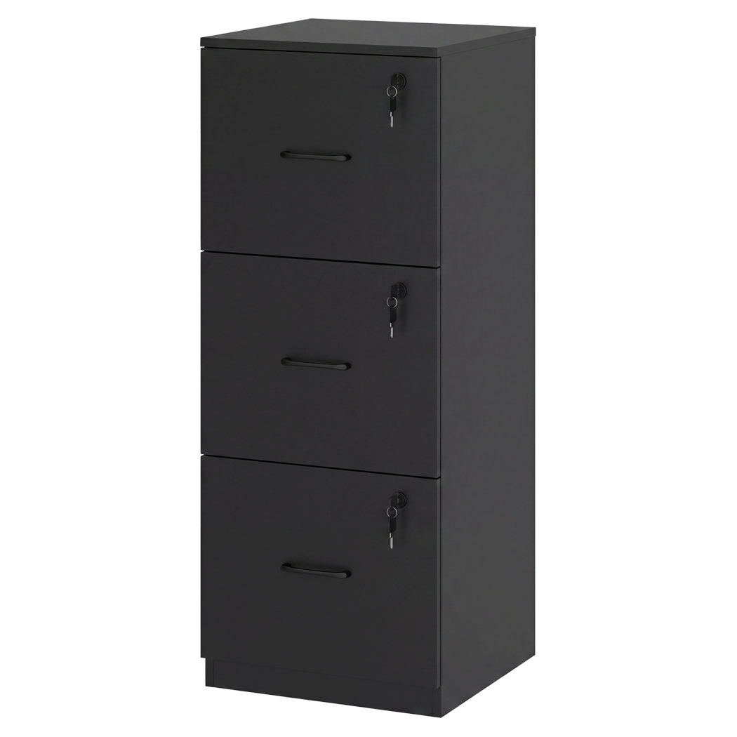 Levede File Cabinet 3 Lockable Drawers Modern Document Organiser Home Office-2072893556065964041