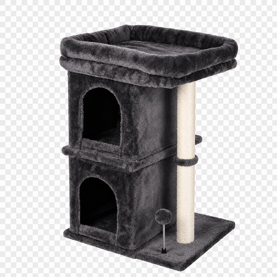Pawz Cat Tree Cat Tower Top Perch Sisal Post E1 Particle Board Dark Grey-2100034992326447112