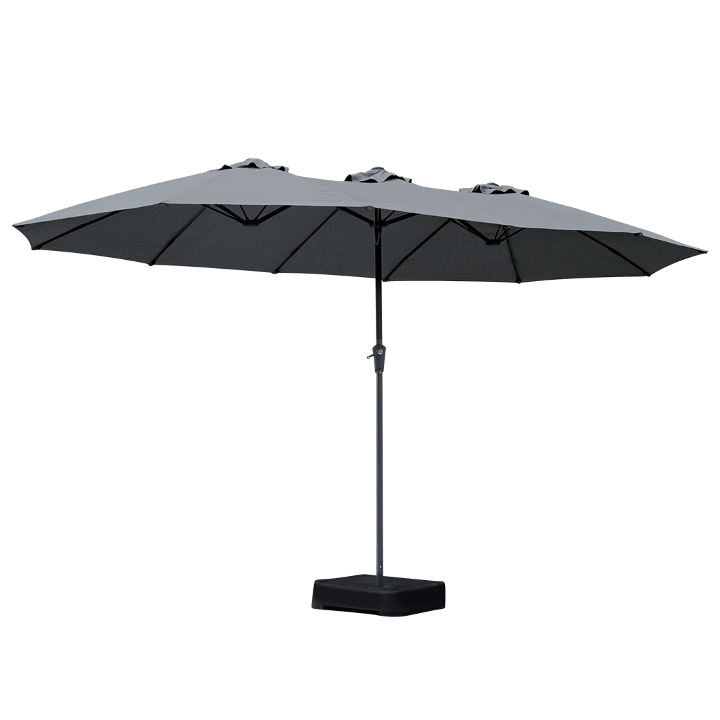 Centra 4M Double-sided Patio Umbrella Outdoor Umbrella Base Stand Grey-1910112247968043016