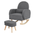 Levede Fleece Rocking Chair with footstool-1937319794885922824