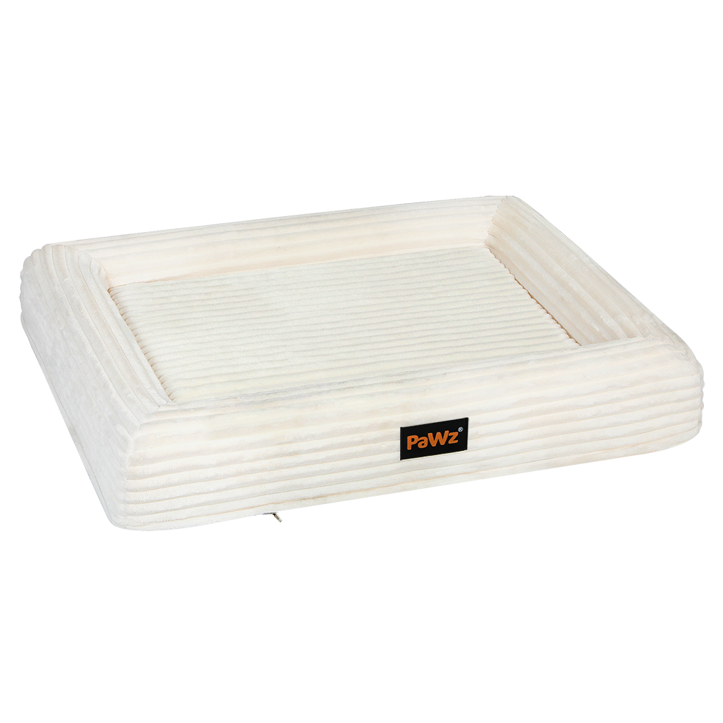 Pawz L Size Orthopedic Dog Bed with Corduroy Removable Cover Waterproof Washable Beige-1938089882417238024