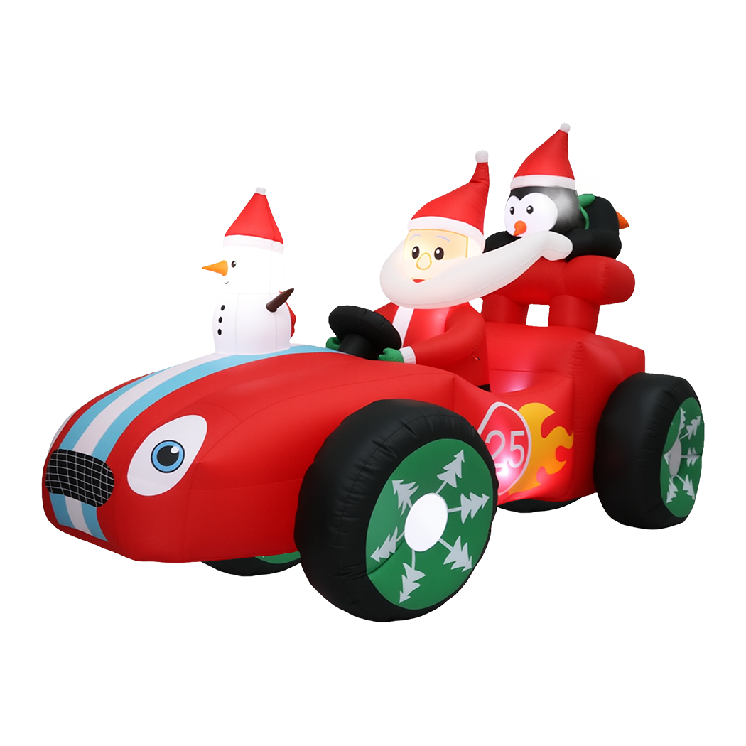 Santaco Christmas Inflatable 2.4M Santa Racing Sleigh-2065254640966045704
