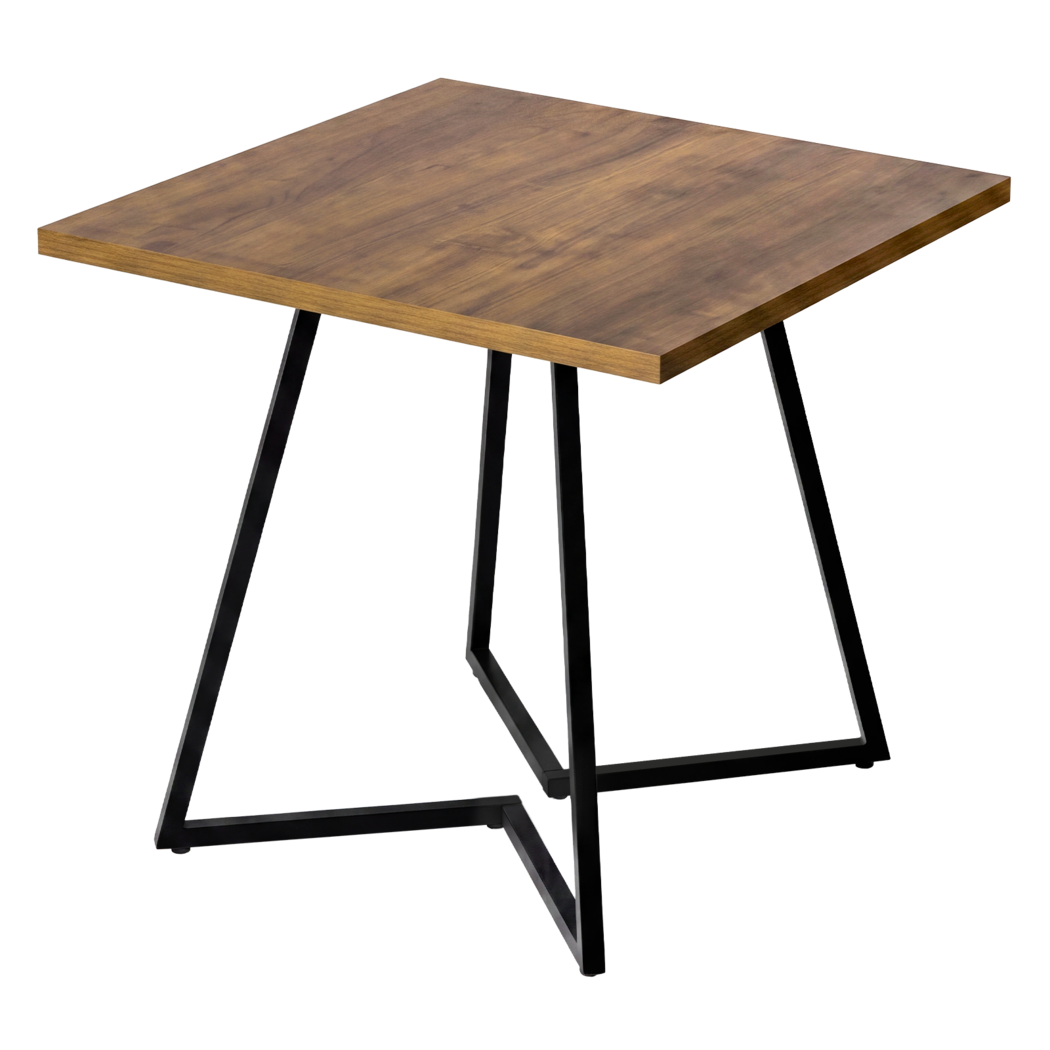 Levede Dining Table 80cm Square Dining Table 4 Seater Wood Top Black Metal-2100034939377553416