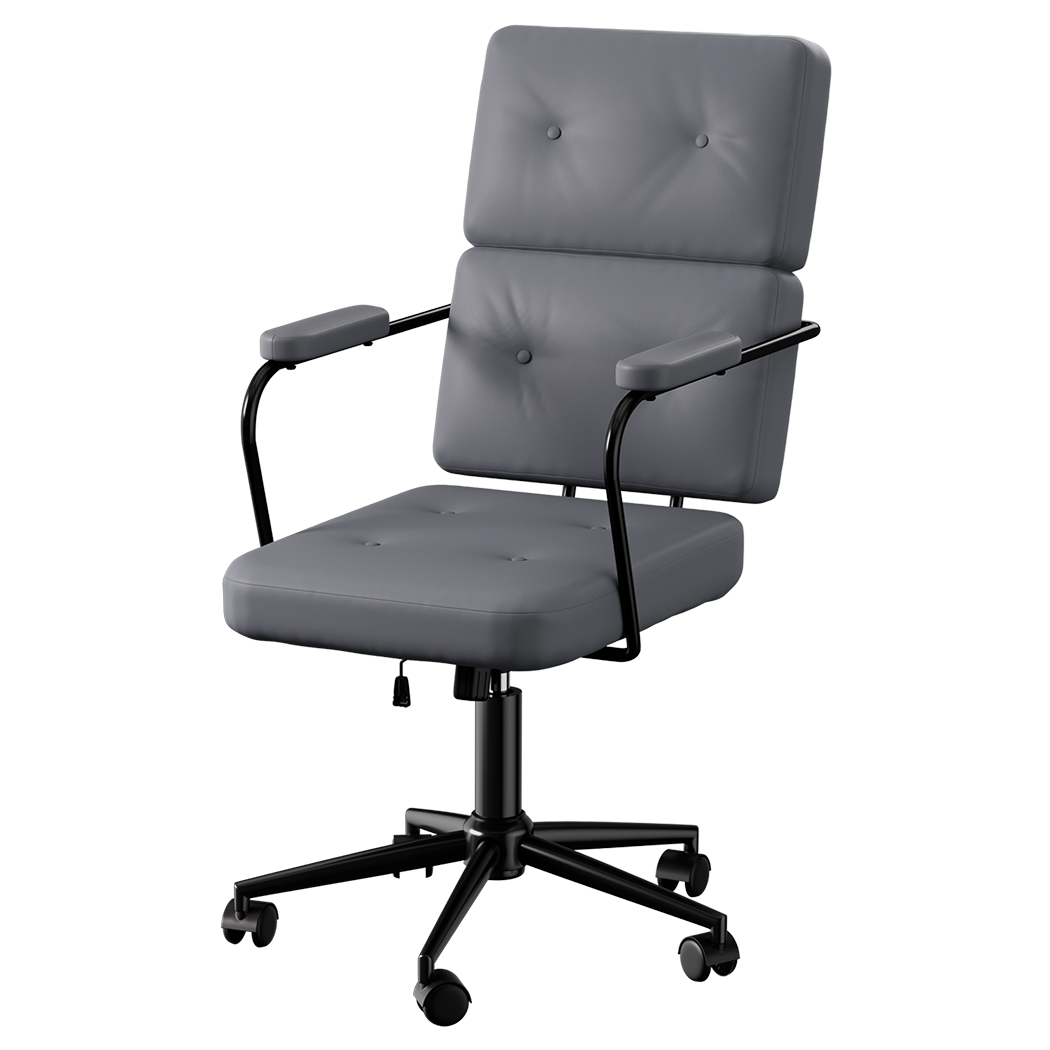 LEVEDE Ergonomic Office Chair Computer PU Grey-1910149779141300232
