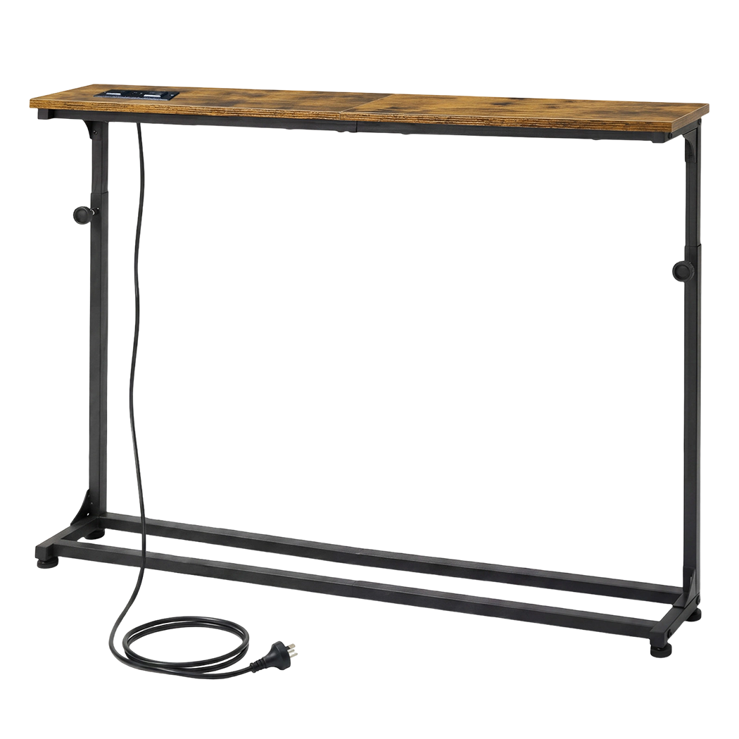 Levede Narrow Sofa Table Power Ports Behind Console Side Adjustable Living Room-2050059017300086793