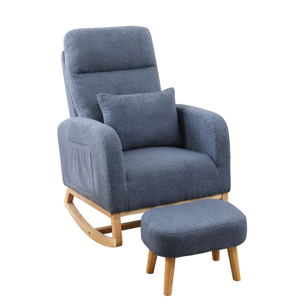 Levede Rocking Chair Ottoman Footrest With Side Pocket-2006732687477444616