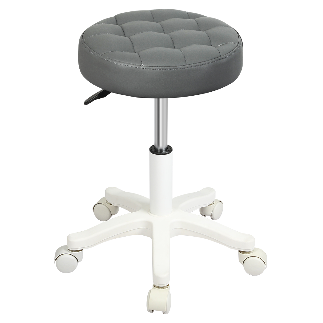 Levede 2x Rolling Bar Stool Swivel Salon SPA Chair Grey-2018816801848299528