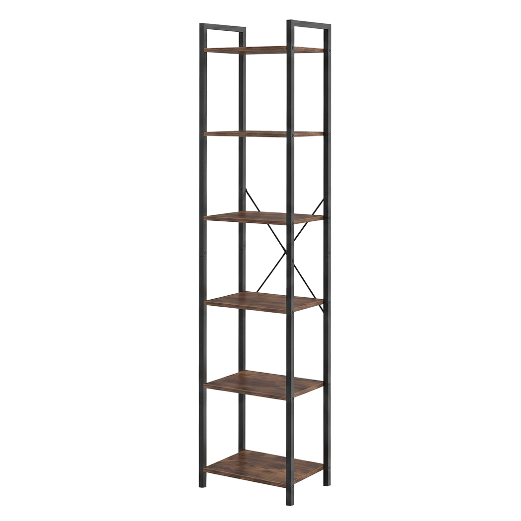 Levede 6 Tier Bookshelf Tall Bookcase Storage Shelf Display Rack Living Room-2072893553054453769