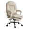 Levede Executive Office Chair Footrest PU Leather Tilt Gaming Work Seat Beige-2050056782683967496