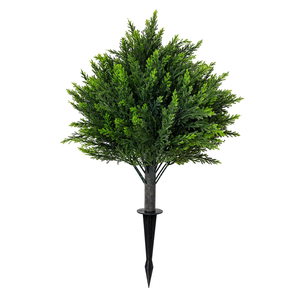 Lambu Artificial Cedar Topiary Balls Set of 2 Ground Spike Patio Garden Green-2109799601123561481