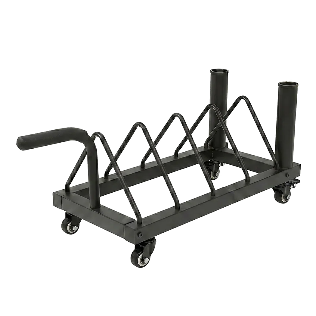 Centra Horizontal Bumper Plate Rack with Wheels Barbell Weight Storage Holder-2050059020890411016