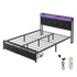 Levede Queen Metal Bed Frame LED Lights 2 Drawers-1894516789967196168