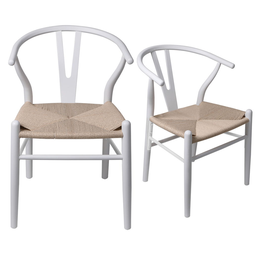 Levede 8x Dining Chairs Wooden Hans White-2006732723414241288