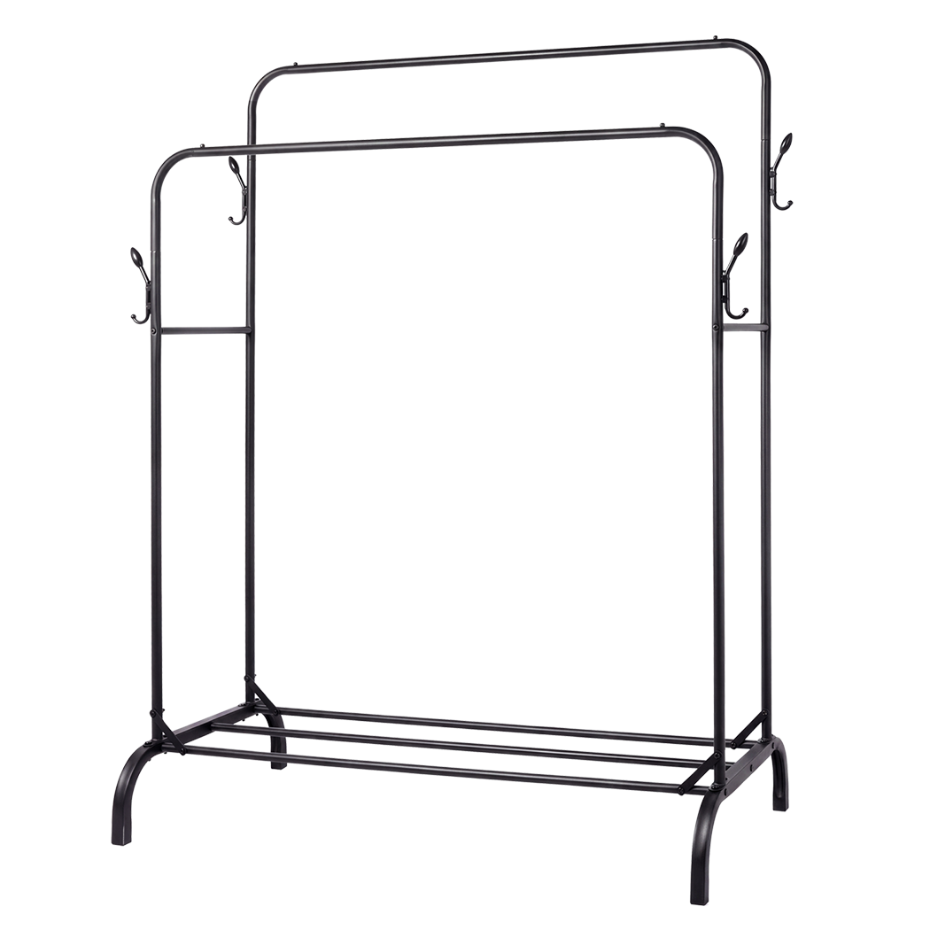 Levede Clothes Rack Heavy Duty Garment Rack Carbon Steel 95kg Black-2100034943404085256