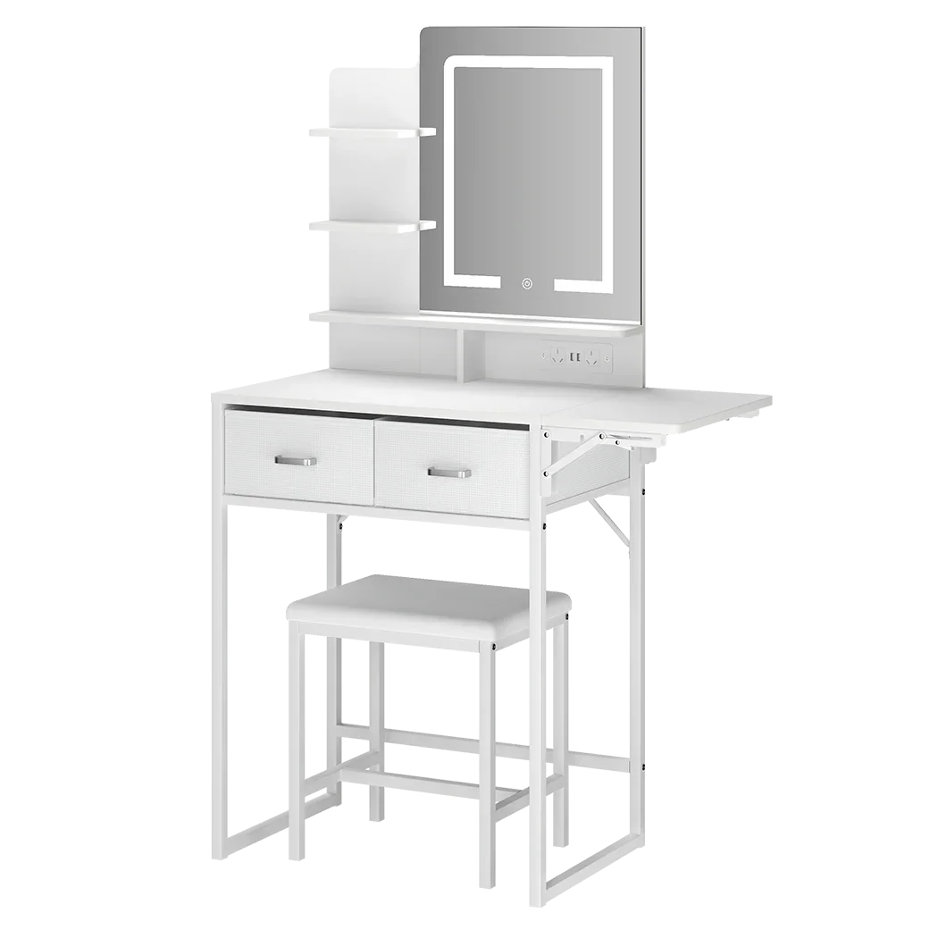 Levede Dressing Table LED Makeup Mirror Stool Set Vanity Desk Fold-up Panel-2050056768968593417