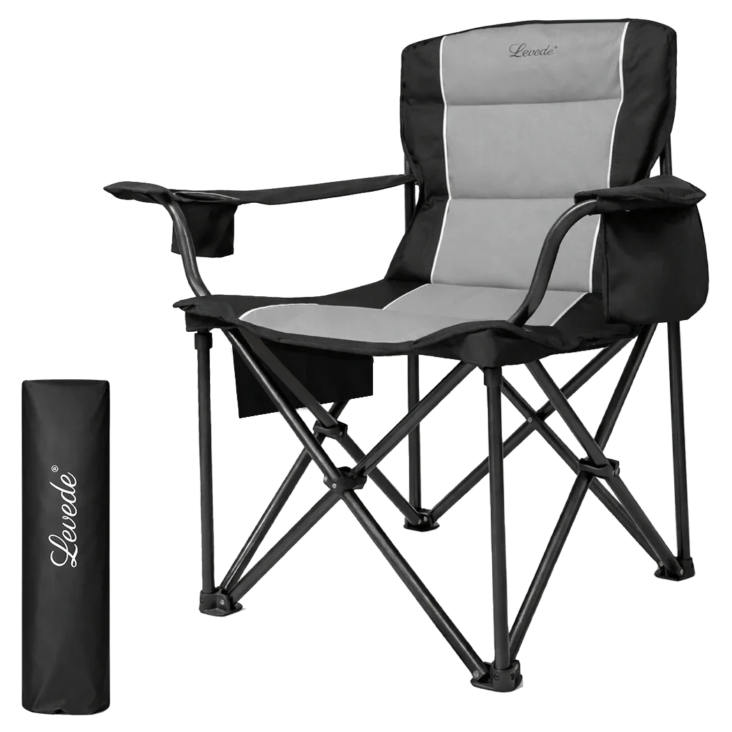 Levede Camping Chair Large Folding Outdoor Portable Fishing Picnic Travel Seat-2050056782323257352