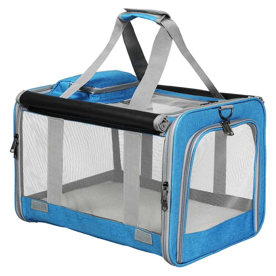 Pawz 3 in 1 Pet Soft Crate Dog Cat Carrier L Size Blue-2018816713046495240