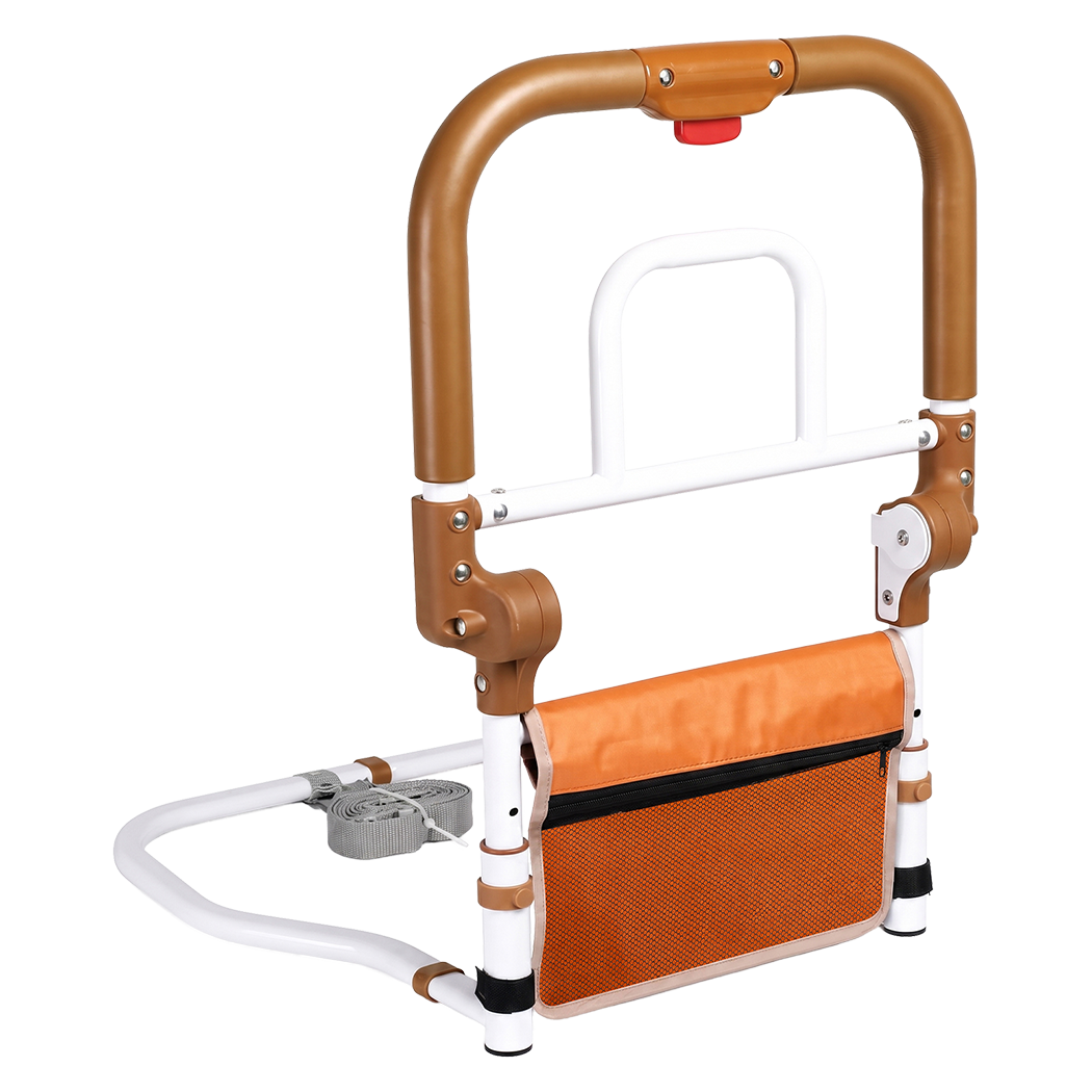 Levede Bed Rail Foldable 2 Handle Adjustable Height Non-Slip Grip Orange-2100034938442223624