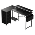 Levede L Shaped Gaming Desk with Storage Drawers Black-2050056895582048264