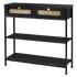 Levede Console Table with Drawers 3-Tier Slim Hallway Table 80cm Entryway Black-2109799589392093194