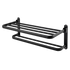 Levede Towel Rack Bathroom 2 Bars Rail Holder Wall Mounted Storage Shelf Black-2050059022438109192