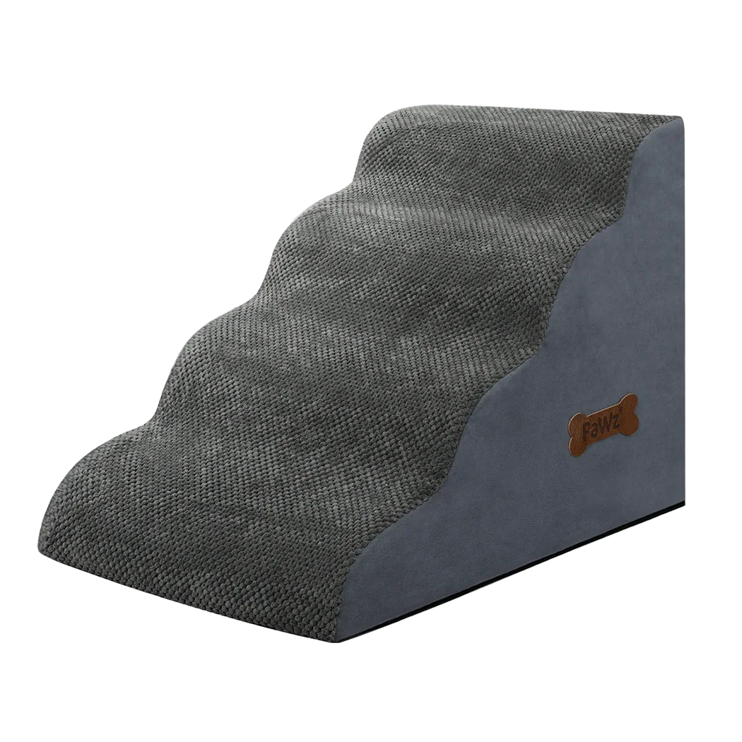 Pawz 4 Steps Pet Stairs Dog Ramp High Density Foam Grey-2018816756843417608