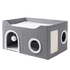 Pawz Foldable Cat House Cave Bed Hideaway Interactive Nest Scratching Board-2050056785997467656