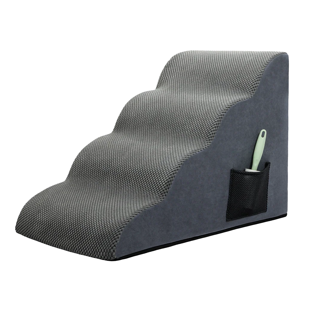 Pawz 4 Steps Pet Stairs Dog Ramp High Density Foam Grey-2029387209974616072