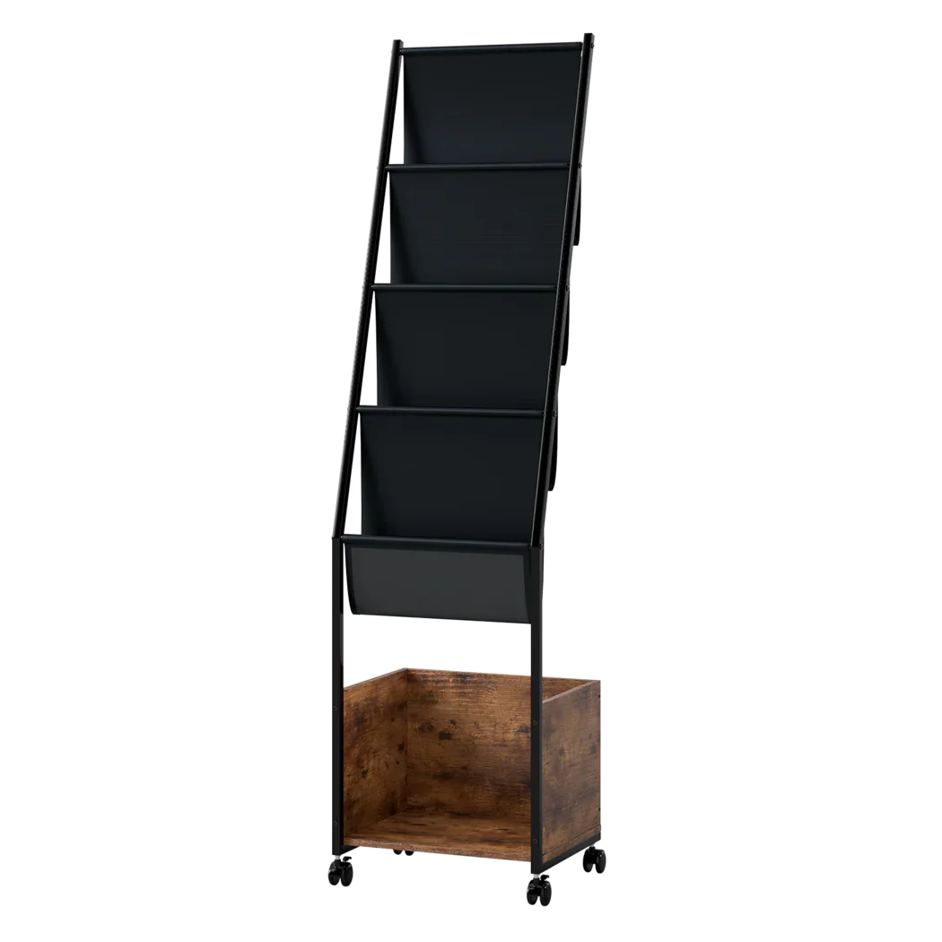 Levede 4-Tier Record Player Stand Storage Rack Holder Up to 100 Albums Magazine-2050056774698012681