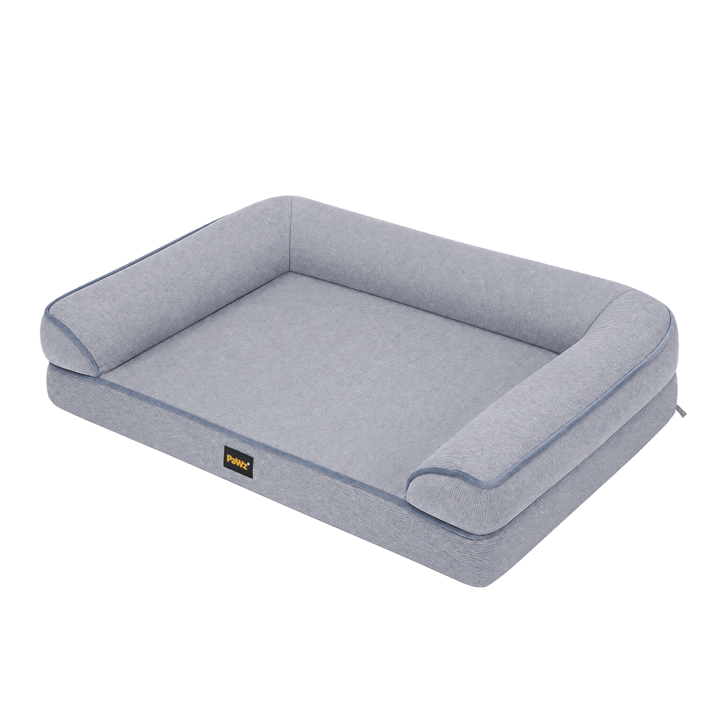 Pawz Cooling Orthopedic Dog Bed Waterproof Lining Washable Memory Foam Grey L-2072893573103226888
