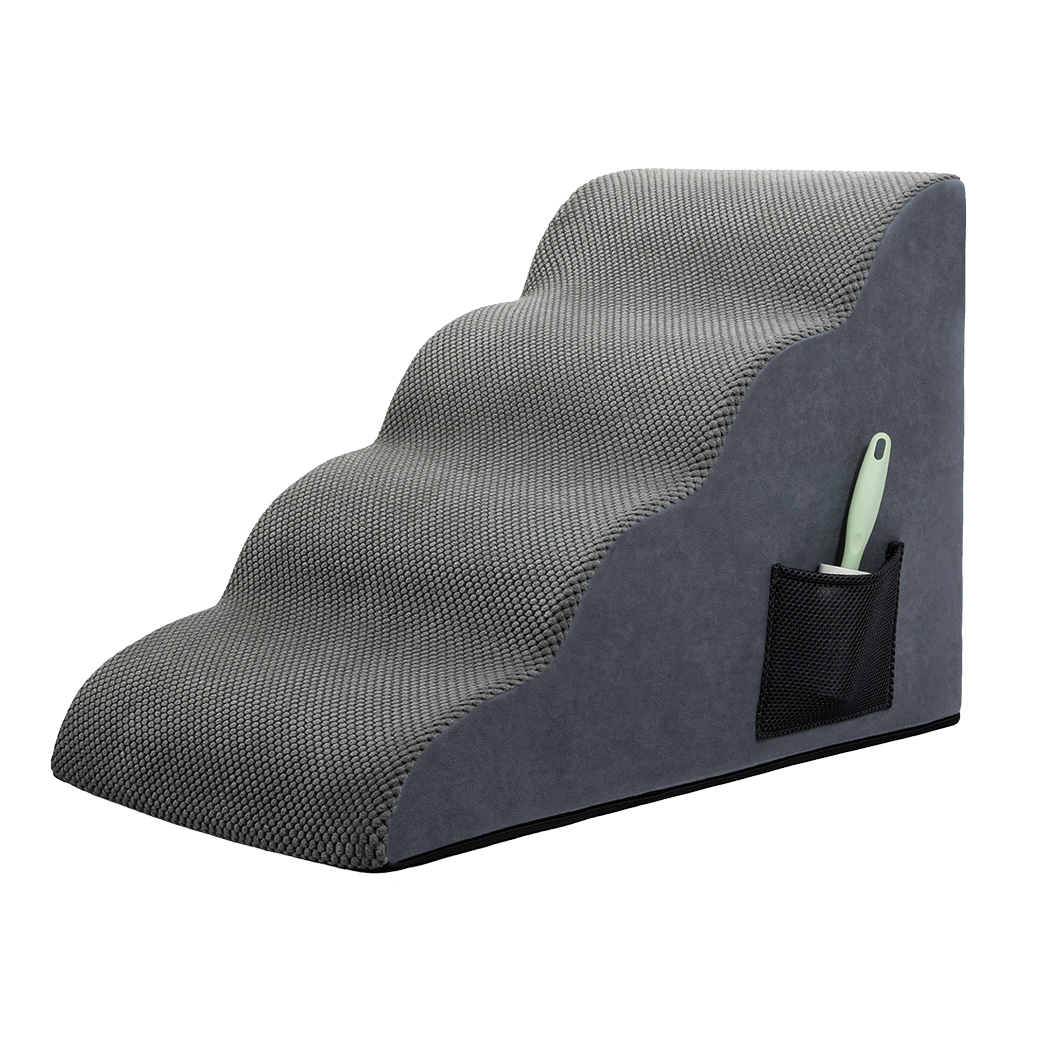 Pawz 4 Steps Pet Stairs Dog Ramp High Density Foam Grey-1938089884090765320