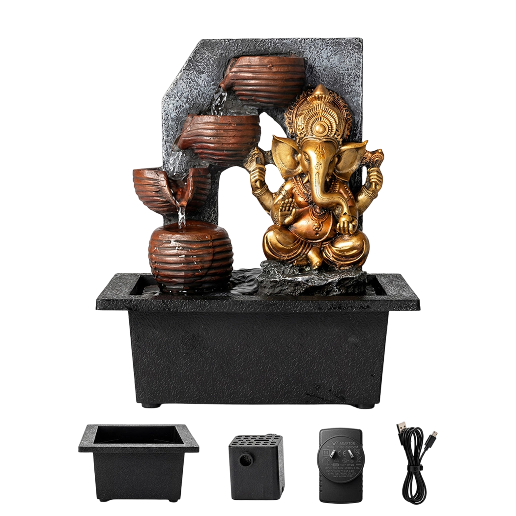 Spector Desktop Fountain LED Tabletop Zen Mini Water Fountain Office Living Room-2050059011587444744