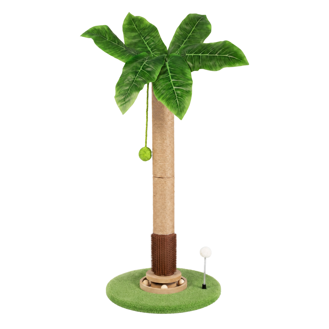 Pawz Cat Scratching Post 77cm Palm Tree Cat Scratcher Balls Sisal Green-2100034990111854600