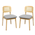 Levede Dining Chair Wood Rattan Armless Natural x4-2006732736697602056