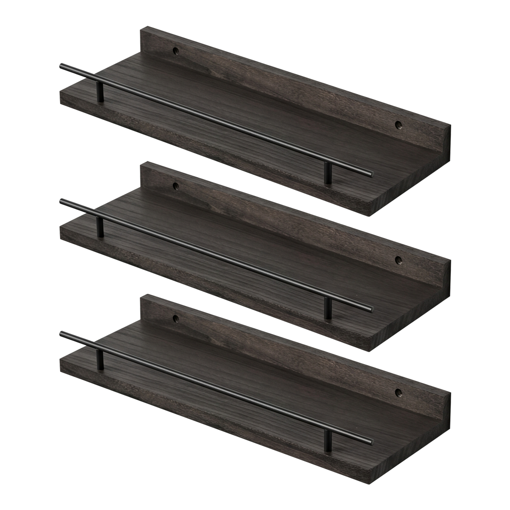 Levede Floating Wall Shelves  3 Pcs Wall Mounted Storage Display Rack Bedroom-2050059023952252936