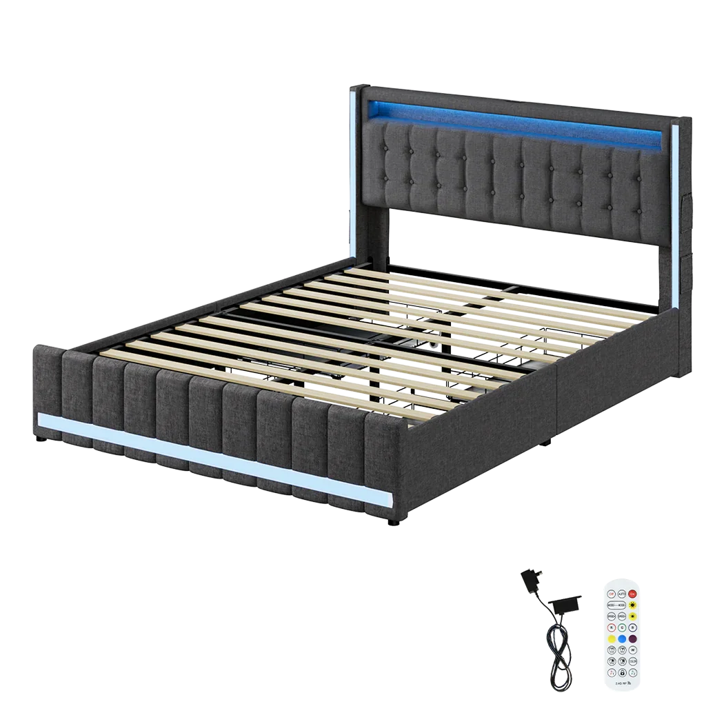 Levede Double Bed Frame-2018816918454145032