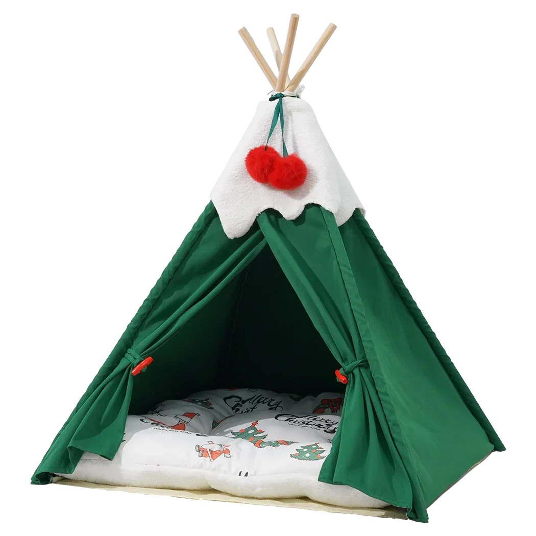 Pawz Pet Tent Dog Cat Tent Bed Washable Indoor Green-2050056804792143880