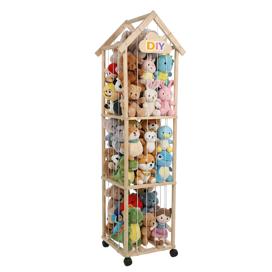 Levede Kids Toys Storage Tube Box Plush Doll Display Organiser 150cm x 40cm-2050059011092516873