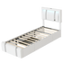 Levede Single Bed Frame Leather Headboard RGB 2 Drawers-2050056740216639496
