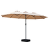 Centra 4.5M Double-sided Patio Umbrella Outdoor Umbrella Base Stand Khaki-1910112247733161992