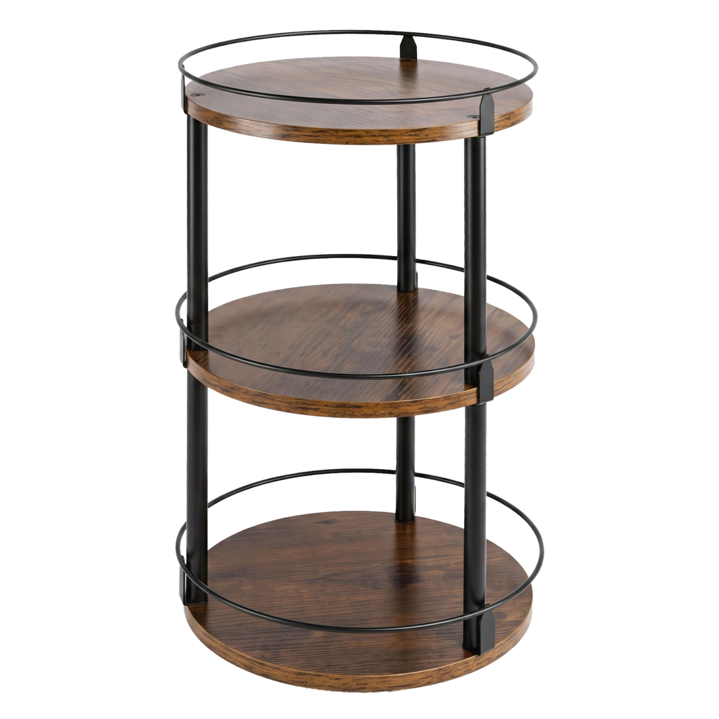 Toque Lazy Susan Turntable 3 Tier 360° Spin Pantry Organiser For Kitchen Brown-2109799596040065033