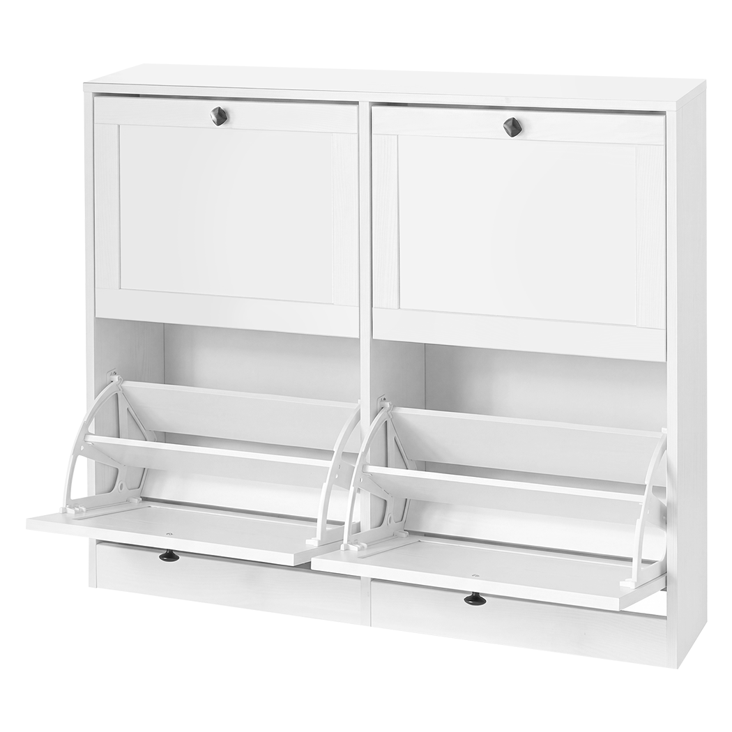 Levede Shoe Cabinet 4 Flip Drawers Vertical Storage Rack Organiser Entryway-2050059010169769993