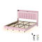Levede King Floating Bed Frame LED Headboard USB Pink-2050056739193229320