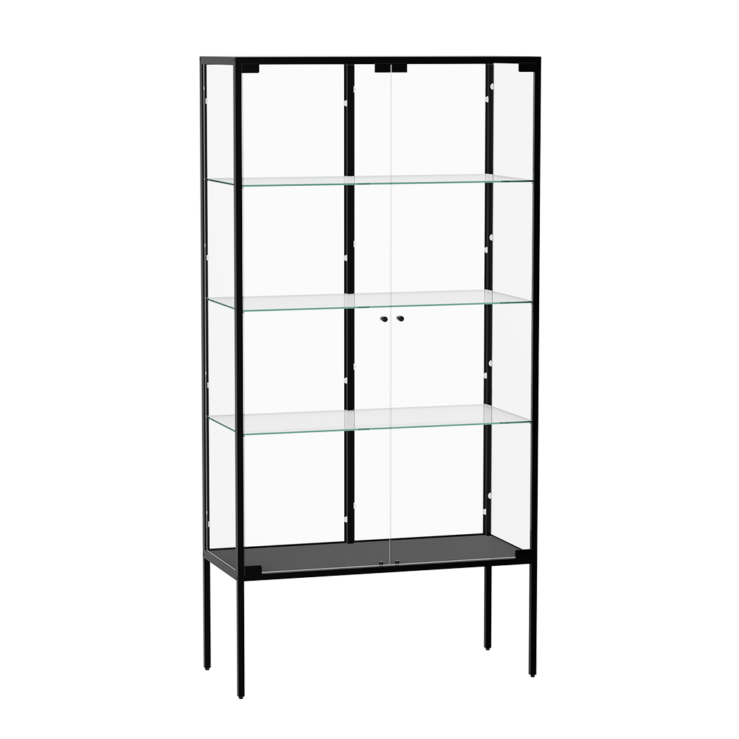 Stacked Glass Display Cabinet Steel 4 Tier 160cm