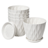 Toque Plant Pots 5 Pcs 8 Inchs Plastic Planter Pots with Drainage Saucers White-2072893580992712712