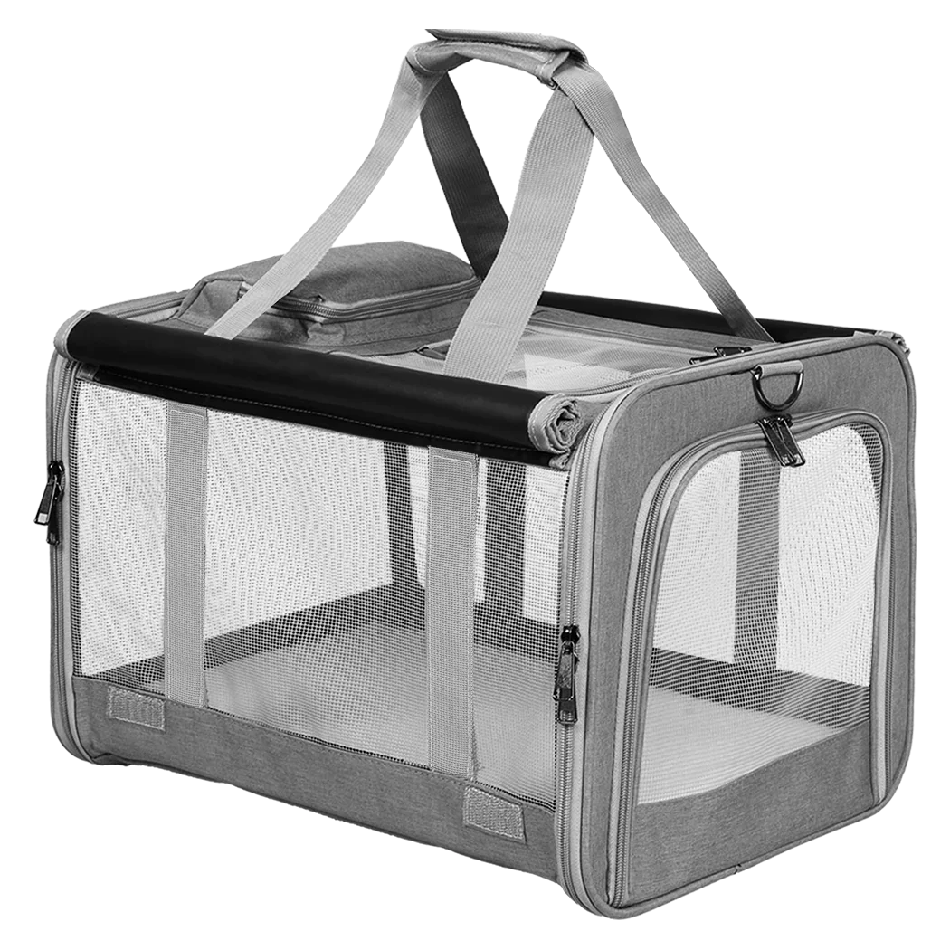 Pawz 3 in 1 Pet Soft Crate Dog Cat Carrier XL Size Grey-2006732695287238664