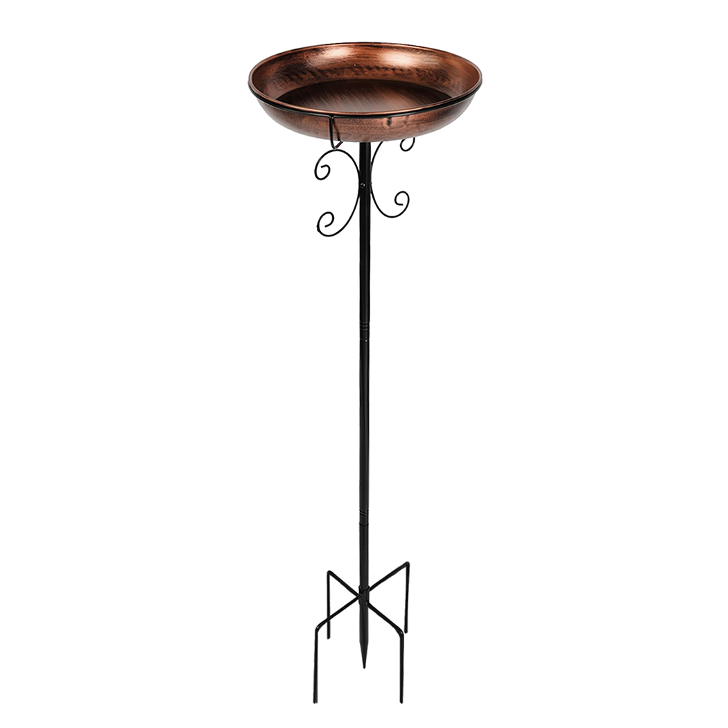 Toque Bird Bath Feeder Outdoor Garden Freestanding Metal Weather Resistant 100cm-2061251870604791816